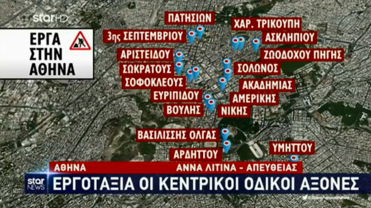 Αθήνα: Σε εργοτάξια μετατρέπονται κεντρικοί οδικοί άξονες