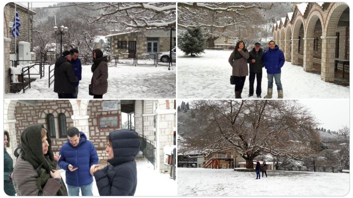 Αλέξης Τσίπρας: Διακοπές στο χιονισμένο χωριό του