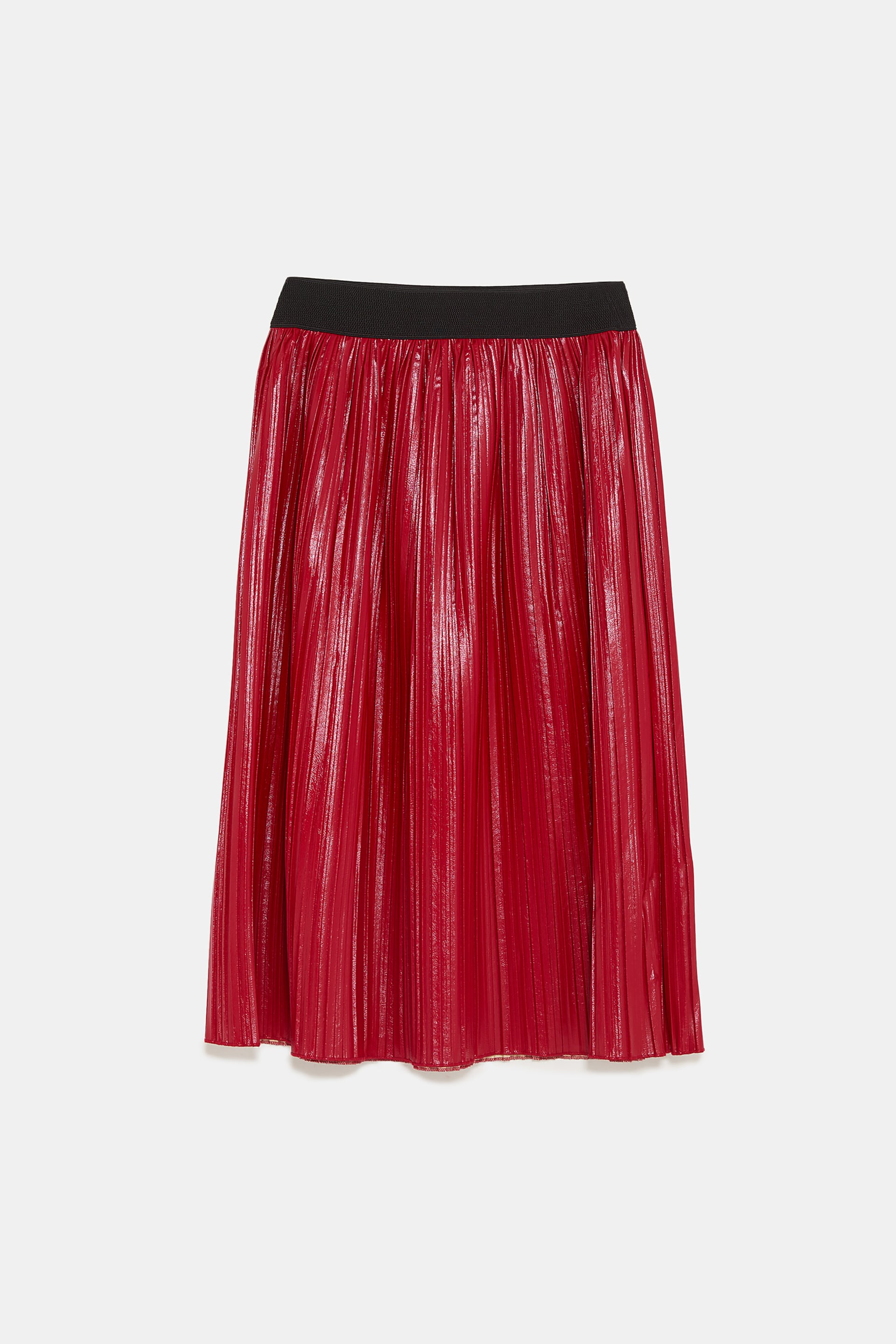 Κόκκινη γυαλιστερή φούστα-Zara