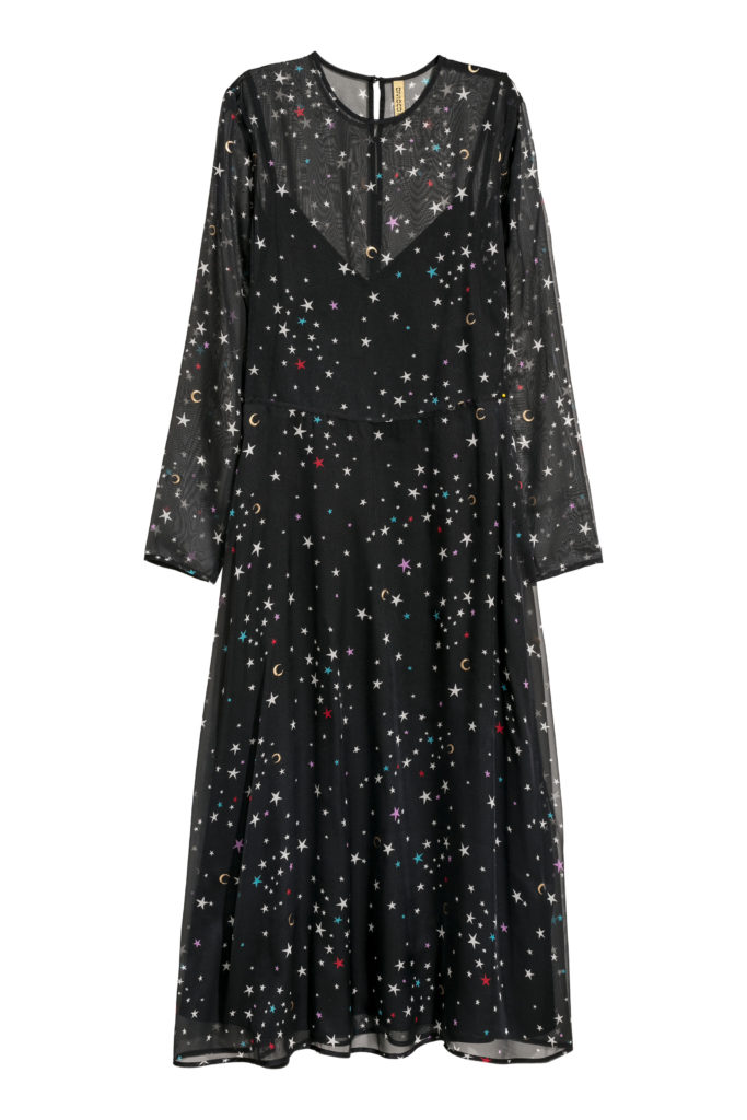 Φόρεμα με διαφάνεια και χρωματιστά αστέρια 49,99-HandM