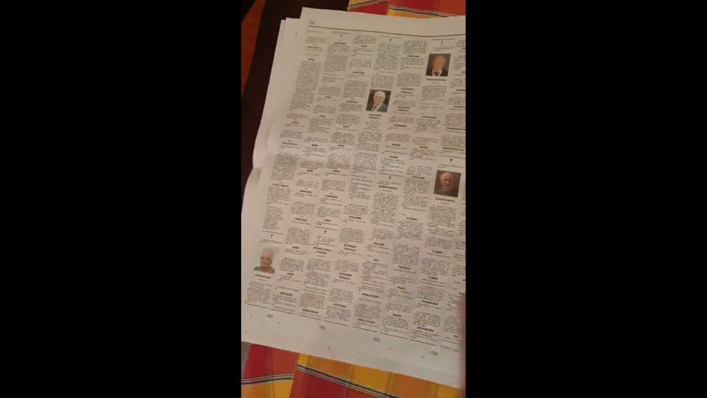 Ιταλία: Το σοκαριστικό βίντεο με τις 10 σελίδες αναγγελιών θανάτων σε τοπική εφημερίδα του Bergamo