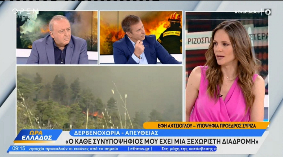 Έφη Αχτσιόγλου για τις φωτιές: «Δεν μπορεί το μόνο σχέδιο να είναι η εκκένωση»