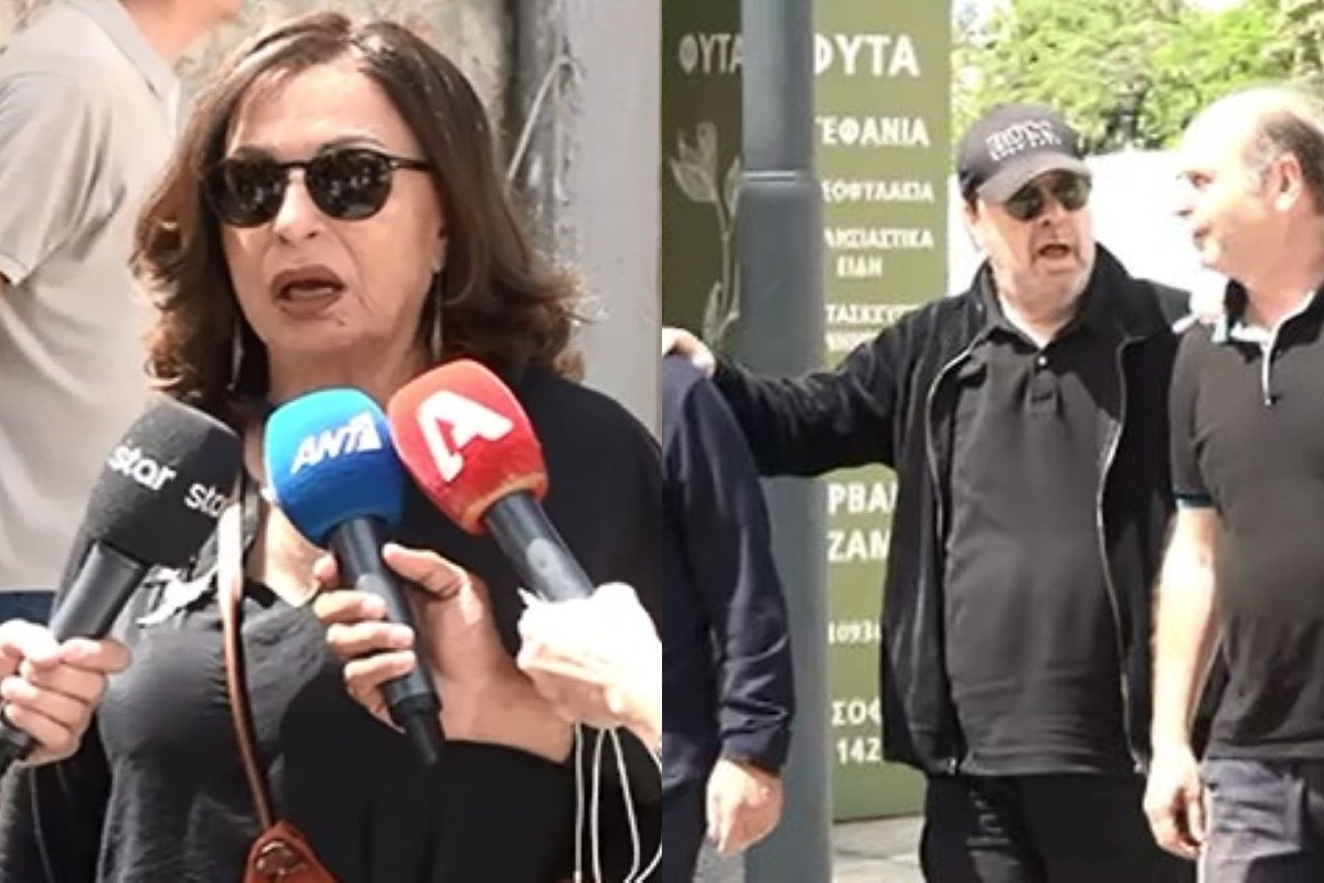 Αχιλλέας Θεοφίλου: Συντετριμμένη η Χάρις Αλεξίου στη κηδεία του – Υποβασταζόμενος ο Γιάννης Πάριος