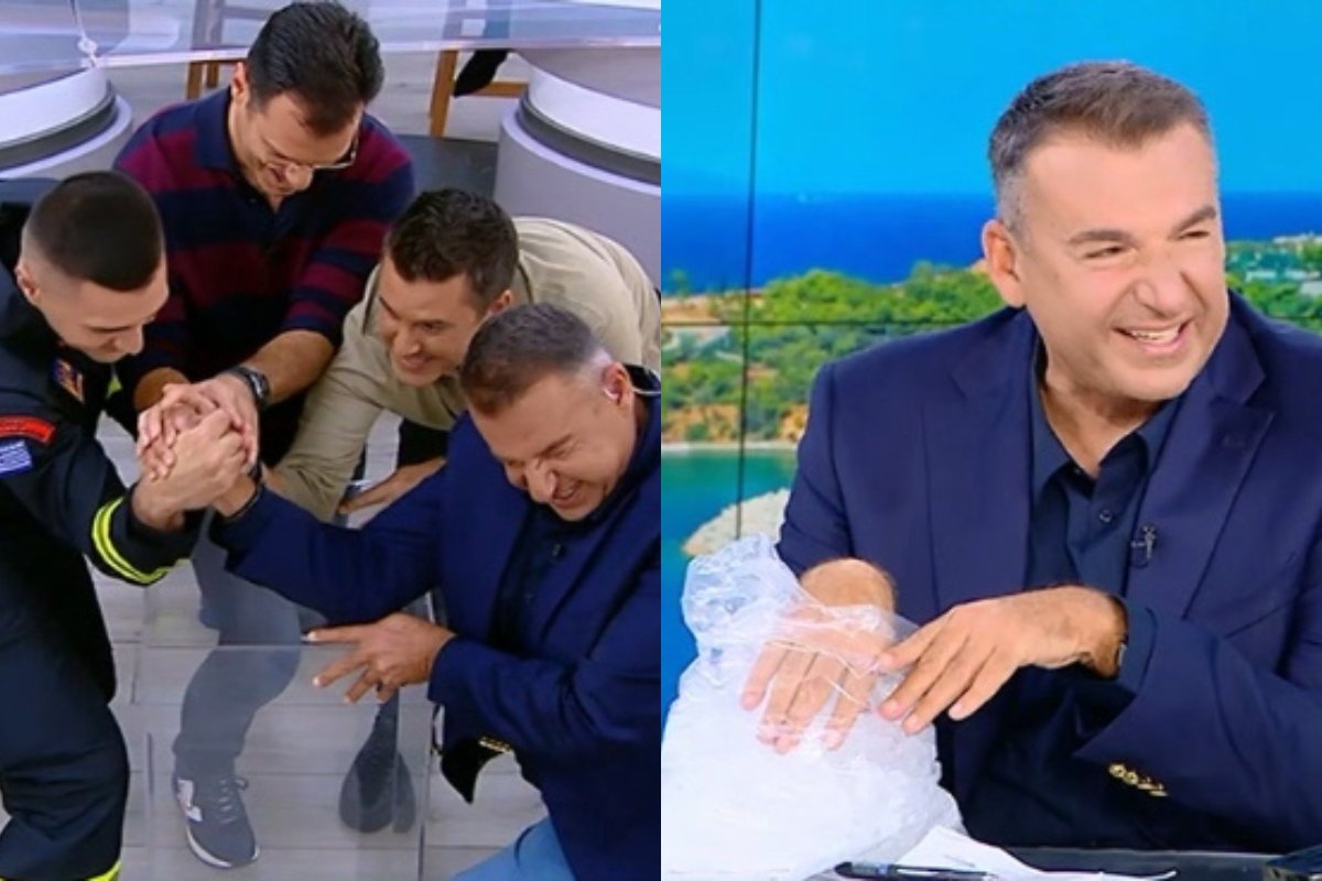 Γιώργος Λιάγκας: Επικές στιγμές στο Πρωινό – Έπαιξε μπρα ντε φερ και στραμπούληξε το χέρι του!