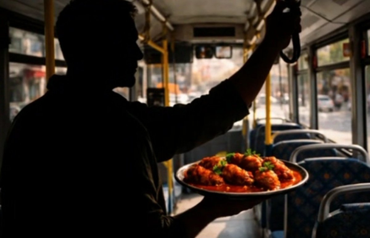 Απίθανο σκηνικό – Πασίγνωστος παρουσιαστής με… σουτζουκάκια αγκαλιά στα ΜΜΜ