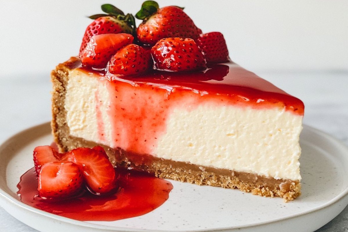 Cheesecake φράουλας: Το γλυκό της άνοιξης που εξαφανίζεται από το πρώτο κομμάτι!