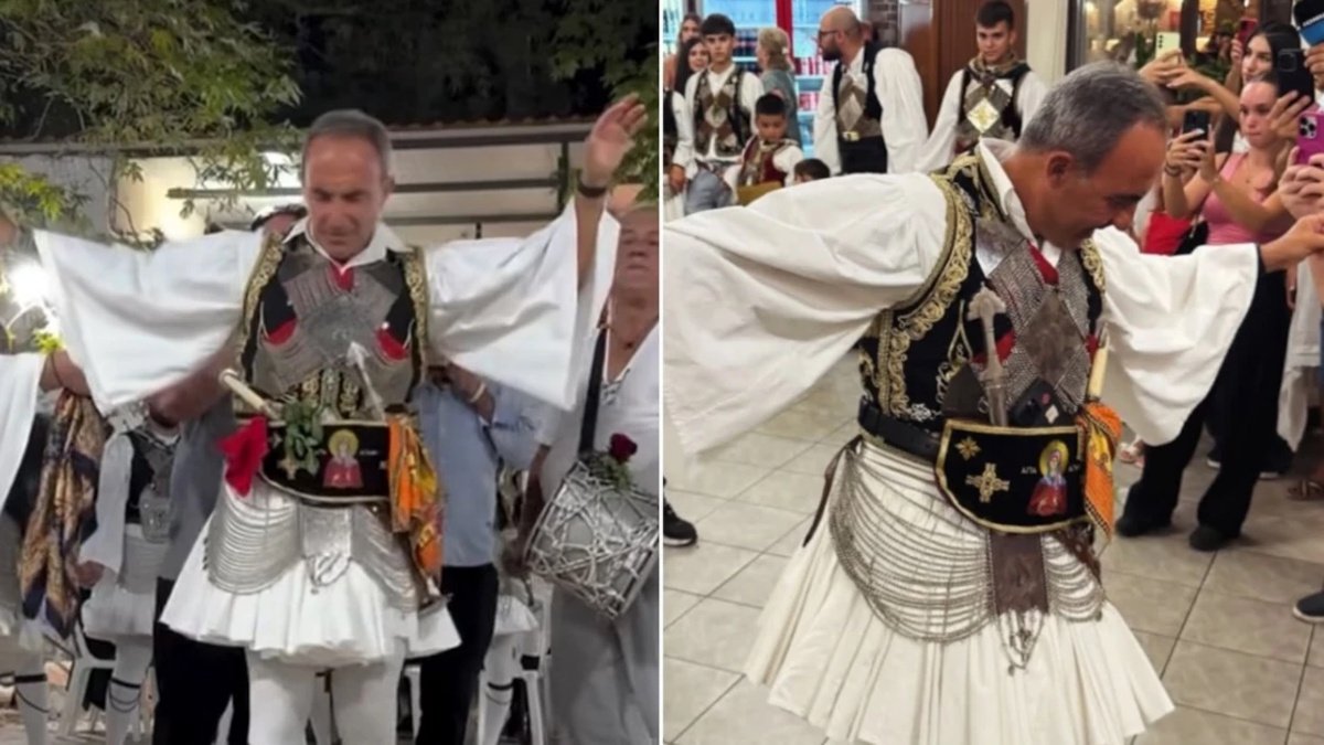 Νίκος Αλιάγας: Χόρεψε με φουστανέλα σε πανηγύρι στο Μεσολόγγι