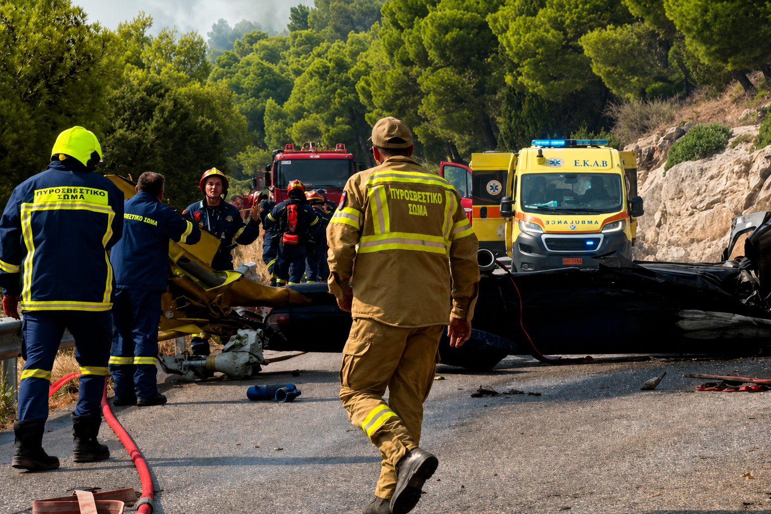 Τραγωδία στην Ψάθα: Νεκροί Δανός πιλότος και Έλληνας σύνδεσμος από τη σύγκρουση των δύο πυροσβεστικών ελικοπτέρων