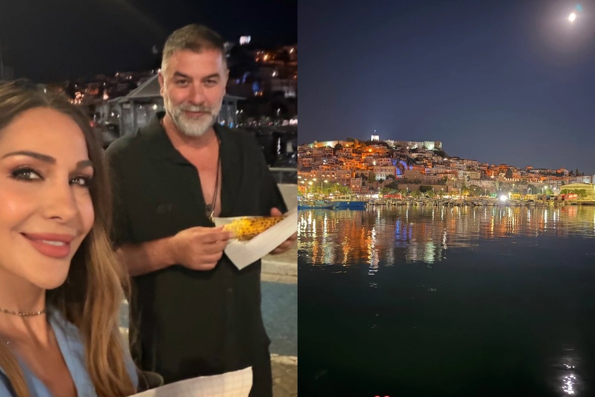 Δέσποινα Βανδή – Βασίλης Μπισμπίκης: Ρομαντική βόλτα στην Καβάλα, με ένα καλαμπόκι στο χέρι